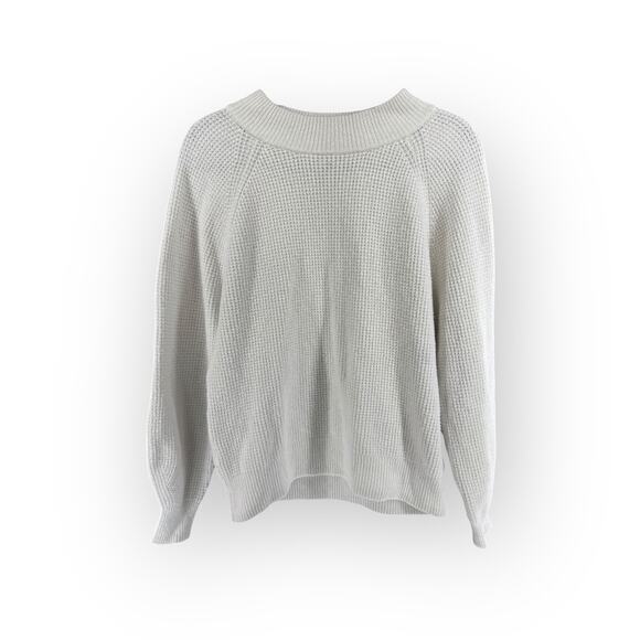 Gap White Knit Ladies Crewneck Sweater Sz M | Comfy Cozy Basic Staple Minimalist - Picture 1 of 5